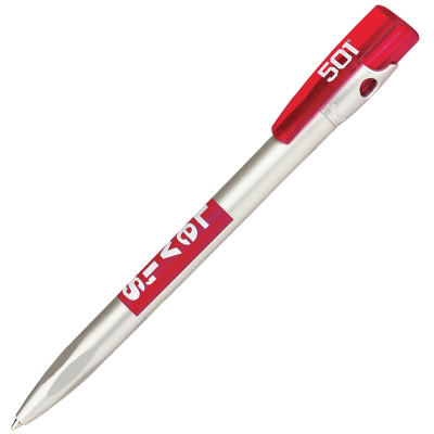 KIKI SAT, ручка шариковая, красный/серебристый, пластик
