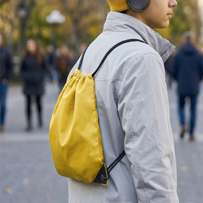 Рюкзак мешок с укреплёнными уголками BY DAY, голубой, 35*41 см, полиэстер 210D