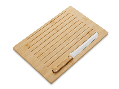 Разделочная доска из бамбука Круста с хлебным ножом