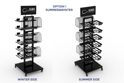 Стойка напольная_ATLANTIS BLACK RETAIL DOUBLE SIDE DISPLAY