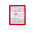 Календарь настольный на 2 года; белый с красным; 12,5х16 см; пластик
