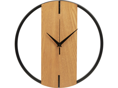 Деревянные часы с металлическим ободом Time Wheel