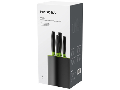 Набор из 4 кухонных ножей в универсальном блоке OLIVIA