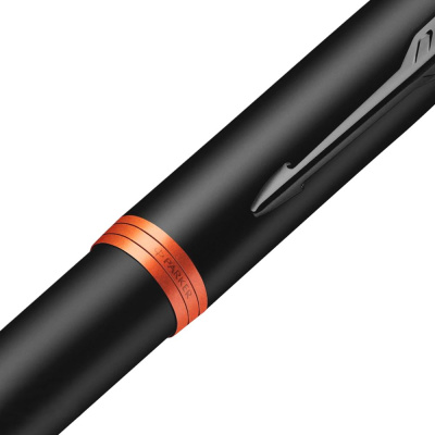 Ручка шариковая Parker IM Professionals Flame Orange BT, черная с оранжевым