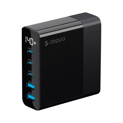 Зарядная станция 3xUSB Type-C, 2xUSB, PD, QC, 140Вт