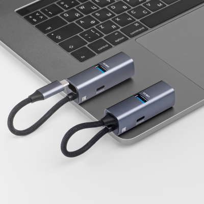 USB-хаб 3 в 1 USB-C - USB-A3.0 + USB-C PD100Вт + HDMI