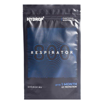 Бесклапанная фильтрующая маска RESPIRATOR 800 HYDROP черная без логотипа в фирменном пакете