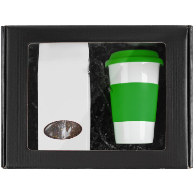 Набор «Чайная пауза», зеленый с белым