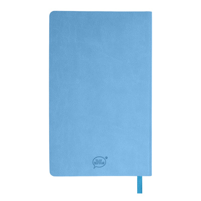 Бизнес-блокнот FUNKY А5, голубой, серый форзац, мягкая обложка,  в линейку
