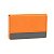 Визитница "Горизонталь"; оранжевый; 10х6,5х1,7 см; иск. кожа, металл
