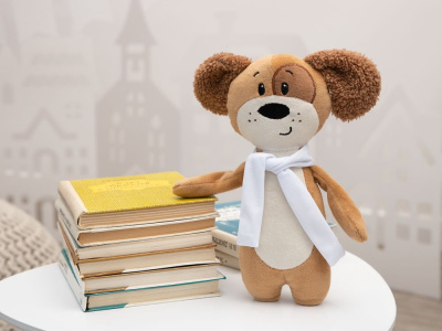 Мягкая игрушка Beastie Toys, собачка с белым шарфом