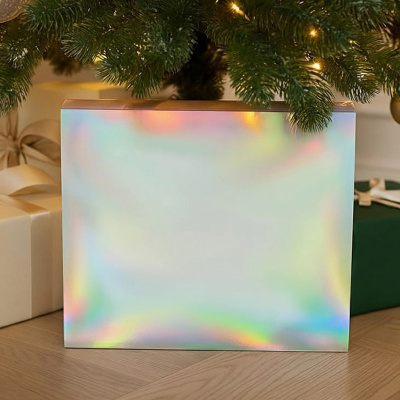 Подарочная коробка с голографическим шубером Aurora, XL горизонтальный