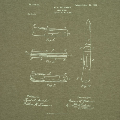 Футболка приталенная Old Patents. Knife, меланж хаки, размер S