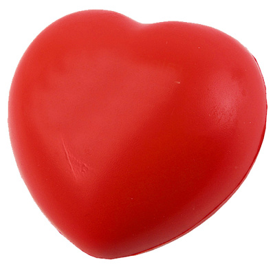 Антистресс  "Сердце"; красный; 7,6х7х5,4 см; вспененный каучук;
