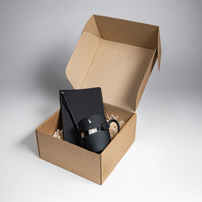 Набор подарочный ARISTOCRATIC: ежедневник, ручка, кружка; черный/серебро Набор подарочный ARISTOCRATIC: ежедневник, ручка, кружка; черный/серебро