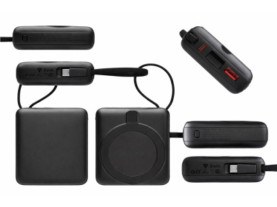 Магнитный беспроводной внешний аккумулятор c подсветкой лого Энчант, 10000 мАч