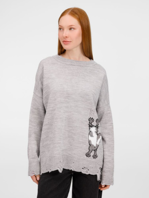 Джемпер Sharpick, серебристо-серый меланж, размер S/M Джемпер Sharpick, серебристо-серый меланж, размер S/M