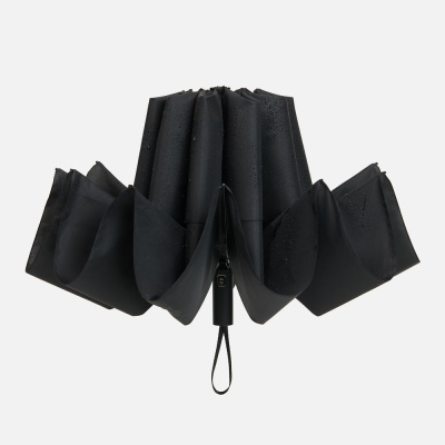 Зонт обратного сложения twoGether с двойным куполом, черный