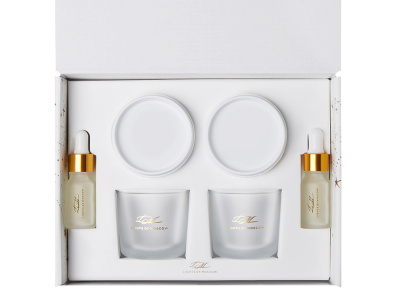 Набор для создания 2-х ароматических свечей: амбра и табак/маракуйя, сандал и пачули