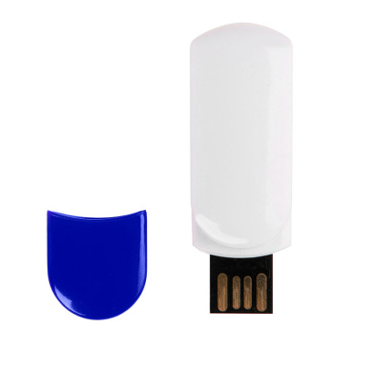 USB flash-карта "Alma" (8Гб),белый с синим, 6х2х1,5см,пластик