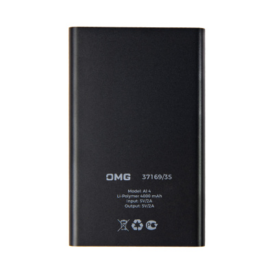 Универсальный аккумулятор OMG  Al 4 (4000 мАч), черный, 11х6.9х0,98 см