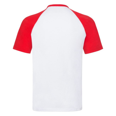 Футболка "Short Sleeve Baseball T", белый с красным_L, 100% х/б, 160 г/м2