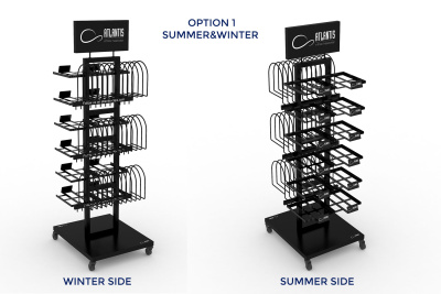 Стойка напольная с образцами_ATLANTIS BLACK RETAIL DOUBLE SIDE DISPLAY