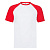 Футболка "Short Sleeve Baseball T", белый с красным_2XL, 100% х/б, 160 г/м2