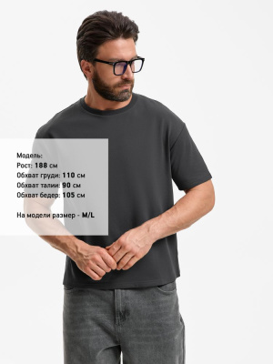 Футболка унисекс Durington, темно-серая (графит), размер XL/XXL