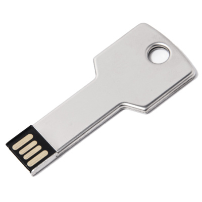 USB flash-карта KEY (8Гб), серебристая, 5,7х2,4х0,3 см, металл