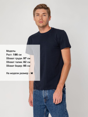 Футболка мужская T-bolka Stretch, темно-синяя (navy), размер M