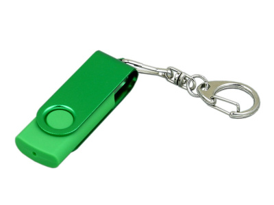 USB 2.0- флешка промо на 8 Гб с поворотным механизмом и однотонным металлическим клипом