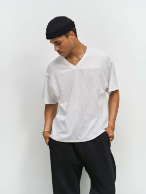 Футболка унисекс Nino с V-образным вырезом, белая, размер S