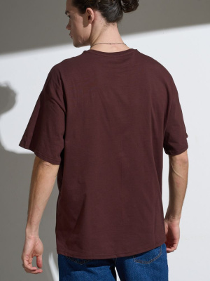 Футболка Oversize Premium, коричневая (шоколад), размер S
