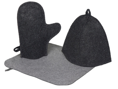 Банный набор из шапки, рукавицы и коврика Calm