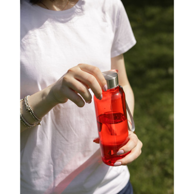 Бутылка для воды WATER, 550 мл; красный, пластик rPET, нержавеющая сталь