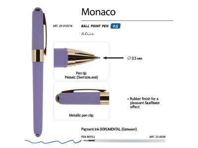 Ручка пластиковая шариковая Monaco