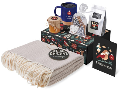 Подарочный набор Re:Nest с пледом, кружкой и вареньем