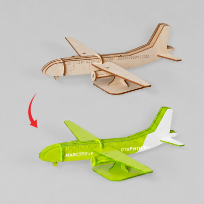 Деревянный 3d пазл Самолет