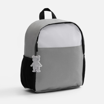 Пешеходный светоотражатель с цепочкой «Мишка», белый