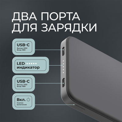 Внешний АКБ NRG Turbo S 10000 mAh, 20Вт