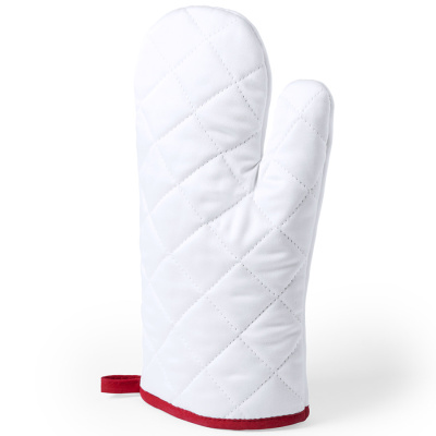 Прихватка-рукавица SILAX, белый с красным, полиэстер