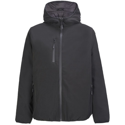Куртка софтшелл с капюшоном мужская Falcon Men, черная, размер XXL