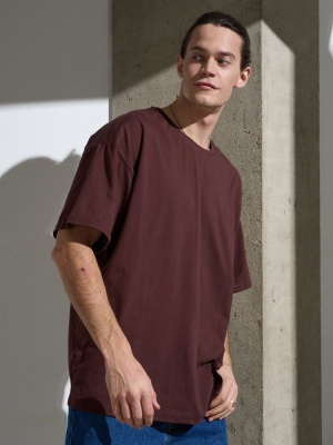 Футболка Oversize Premium, коричневая (шоколад), размер S