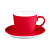 Чайная пара TENDER, 250 мл, красный, фарфор, прорезиненное покрытие