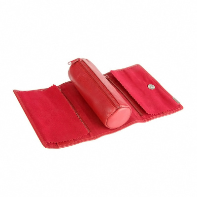 Футляр для украшений   "Милан",  красный, 16х5х7 см,  кожа, подарочная упаковка