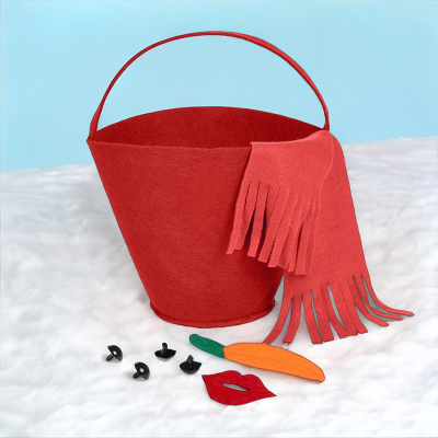 Набор для лепки снеговика   "Улыбка", красный, фетр/флис/пластик