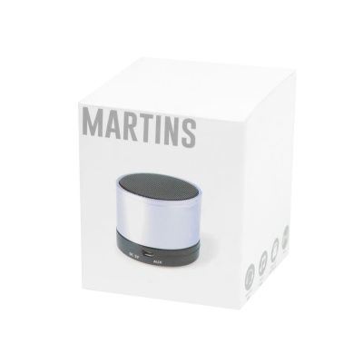 Портативная bluetooth-колонка "Martins",белый, 5,9х5 см,пластик,металл