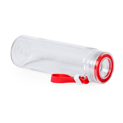 Бутылка для воды HELUX, 420 мл, стекло, прозрачный, красный