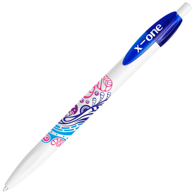 X-1, ручка шариковая, синий/белый, пластик